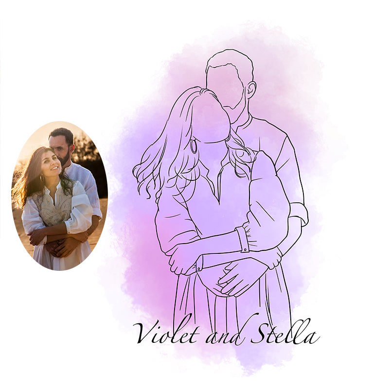 Personalised Line Art Photo Glass Tumbler