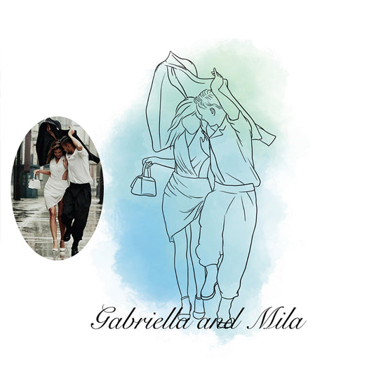 Personalised Line Art Photo Glass Tumbler