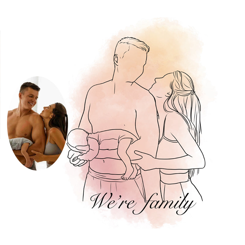 Personalised Line Art Photo Glass Tumbler