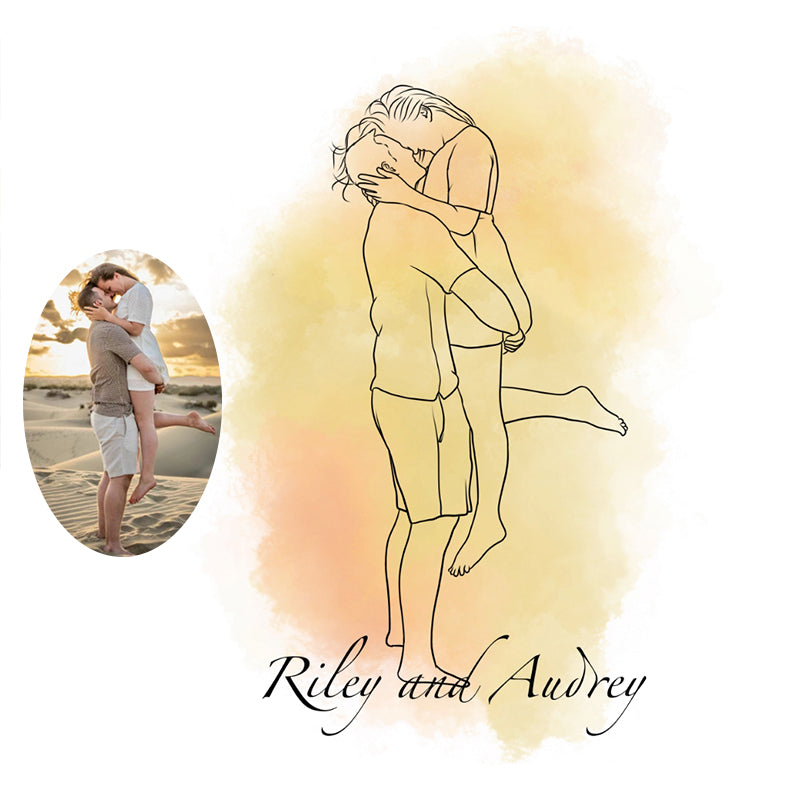 Personalised Line Art Photo Glass Tumbler