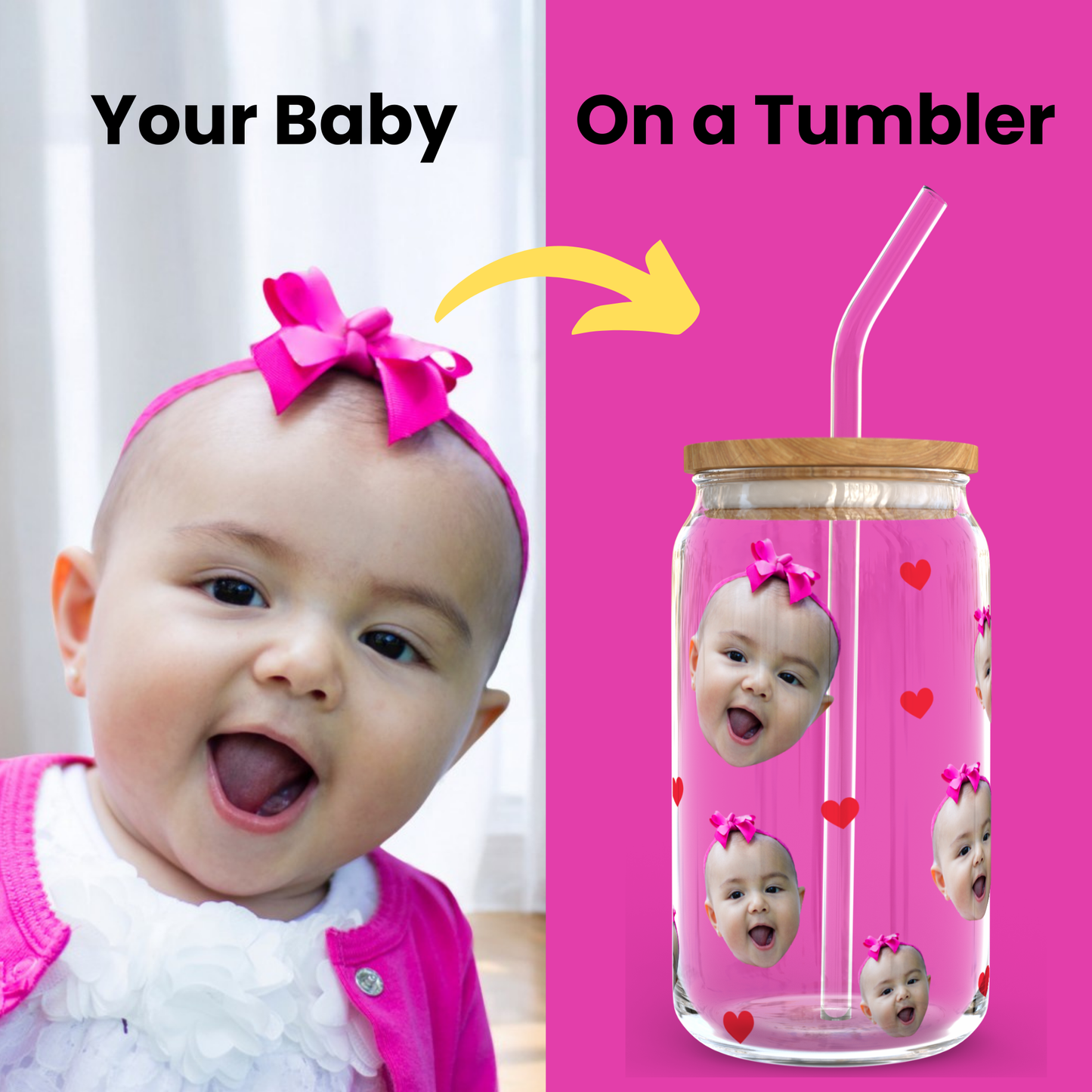 Your Face on a Glass Tumbler