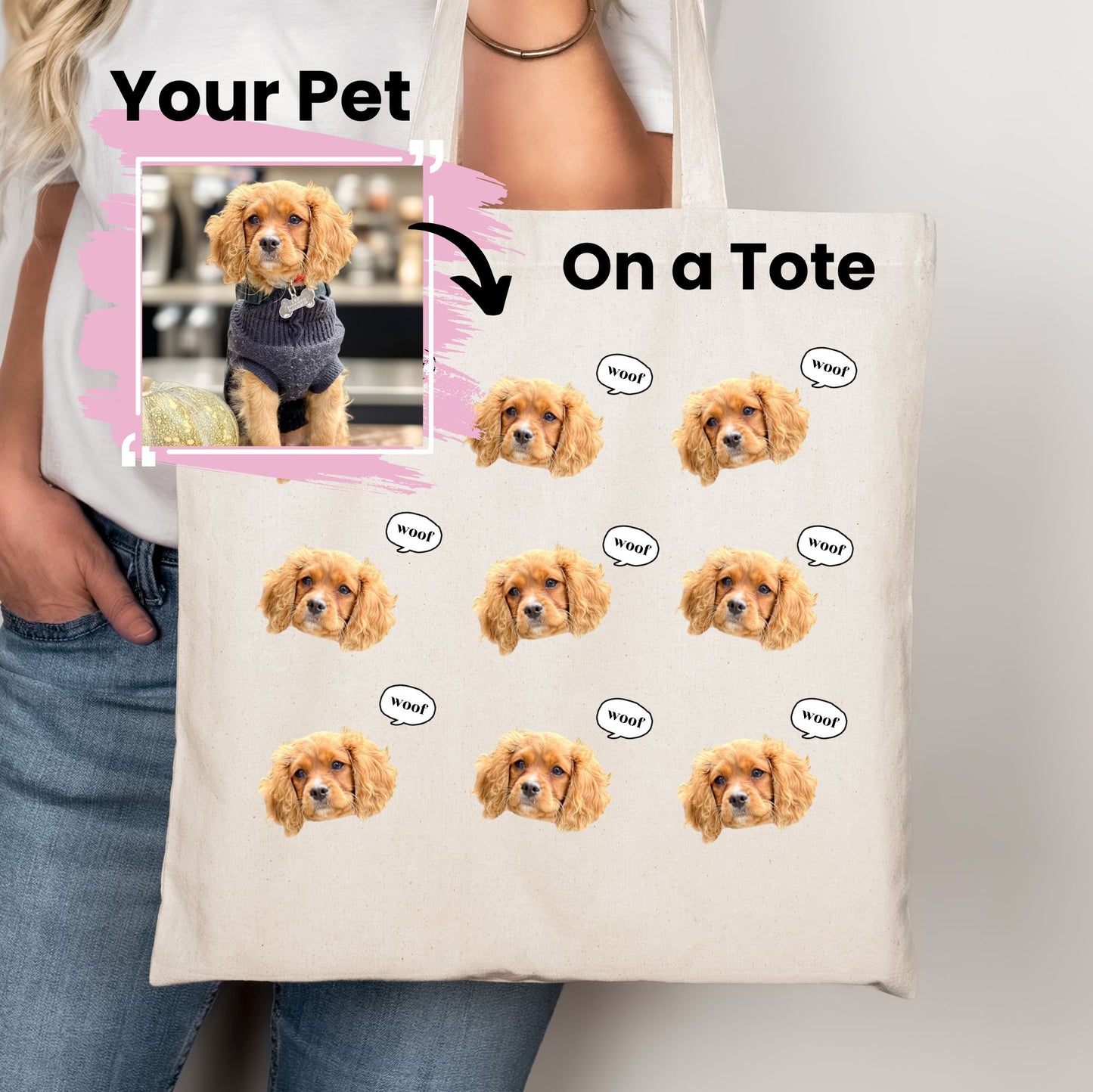 Personalised Pet face Tote