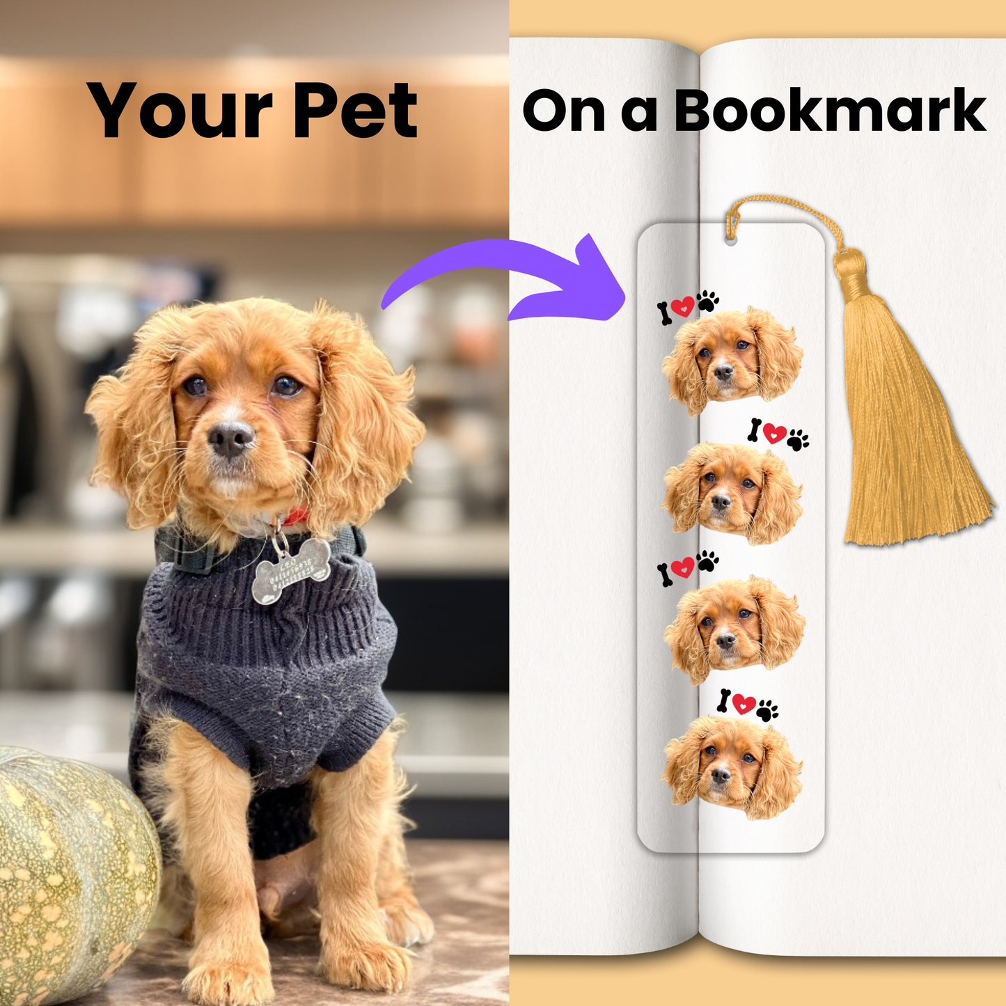 Your Pet’s Face on a Bookmark