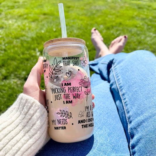 16oz Glass Tumbler - I'm Fxxxking Perfect