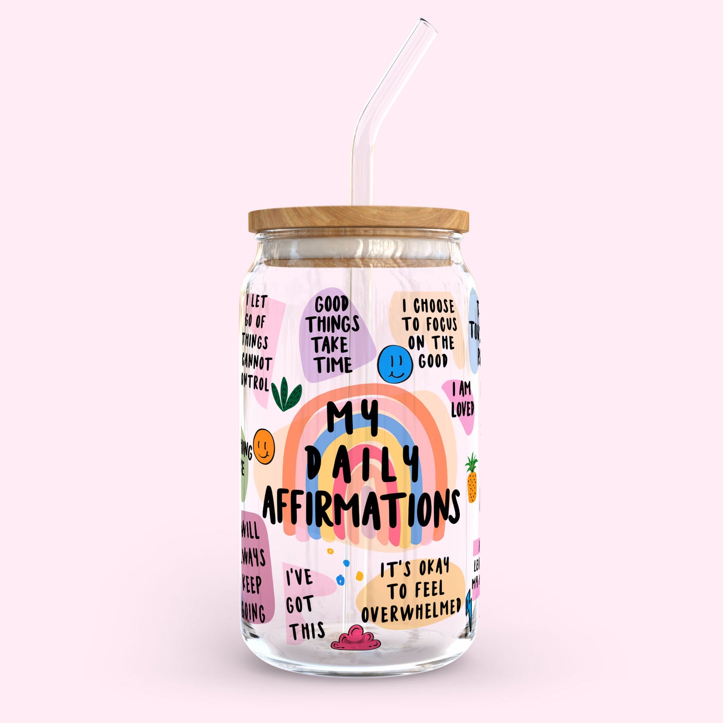 16oz Glass Tumbler - My Daily Affirmations