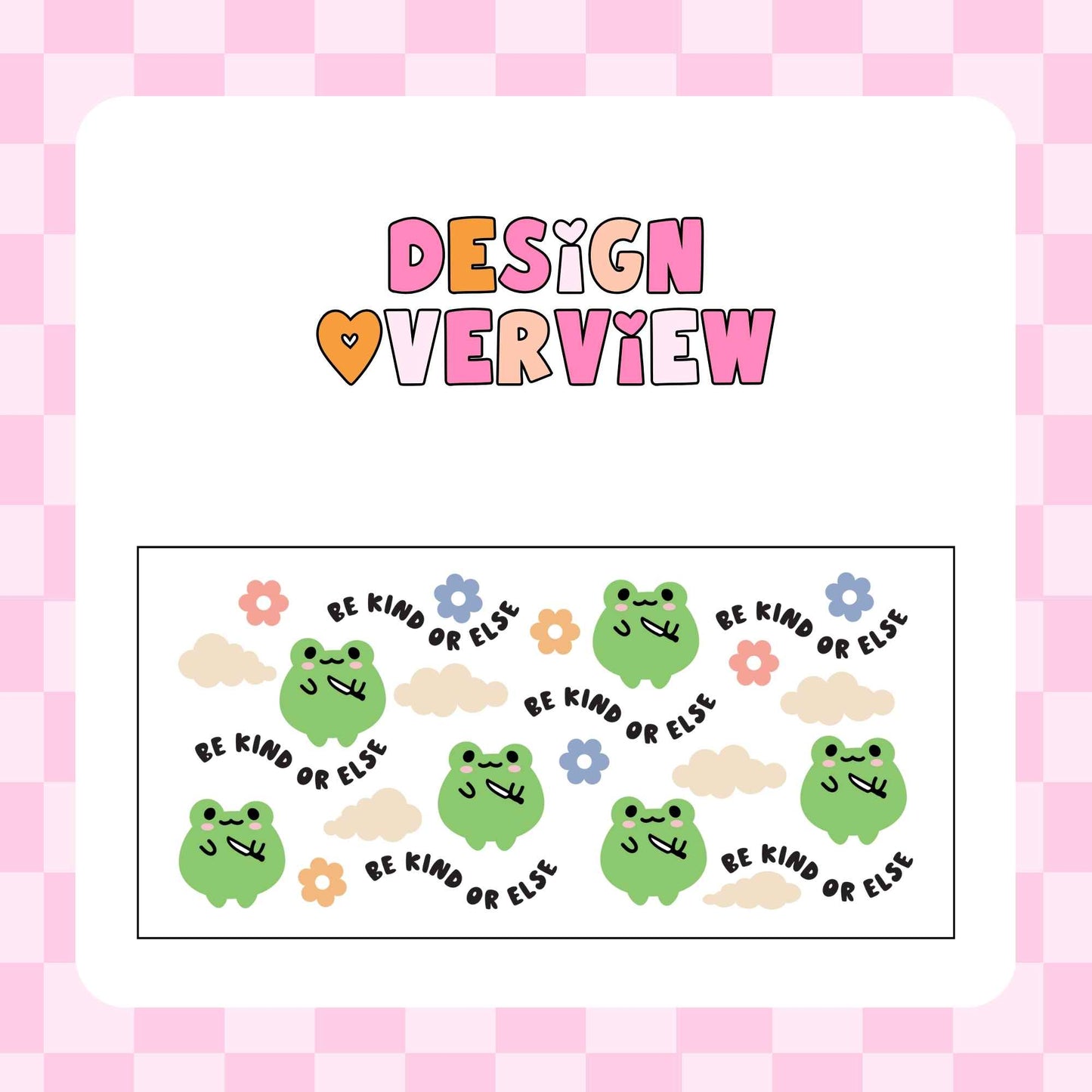 16oz Glass Tumbler - Sassy Frog: Be Kind or Else