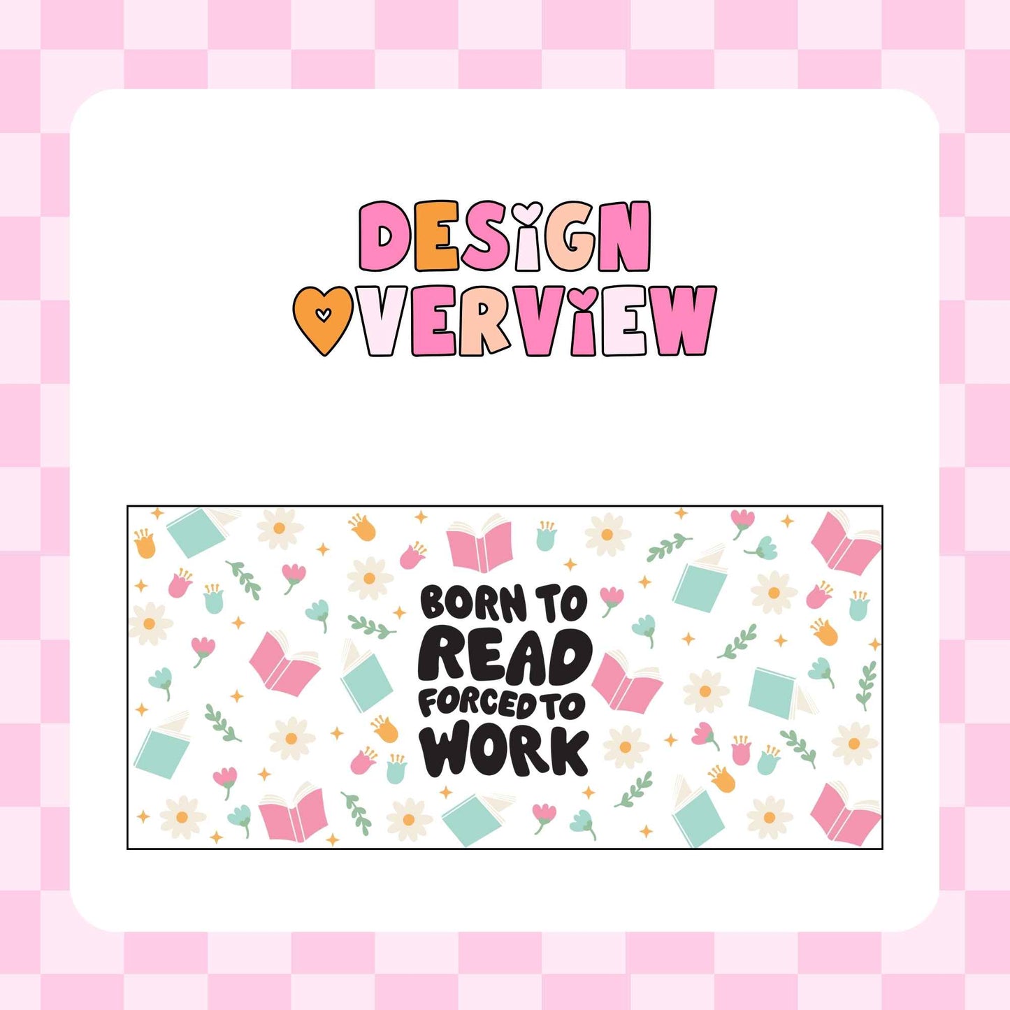 16oz Glass Tumbler - Born to Read, Forced to Work