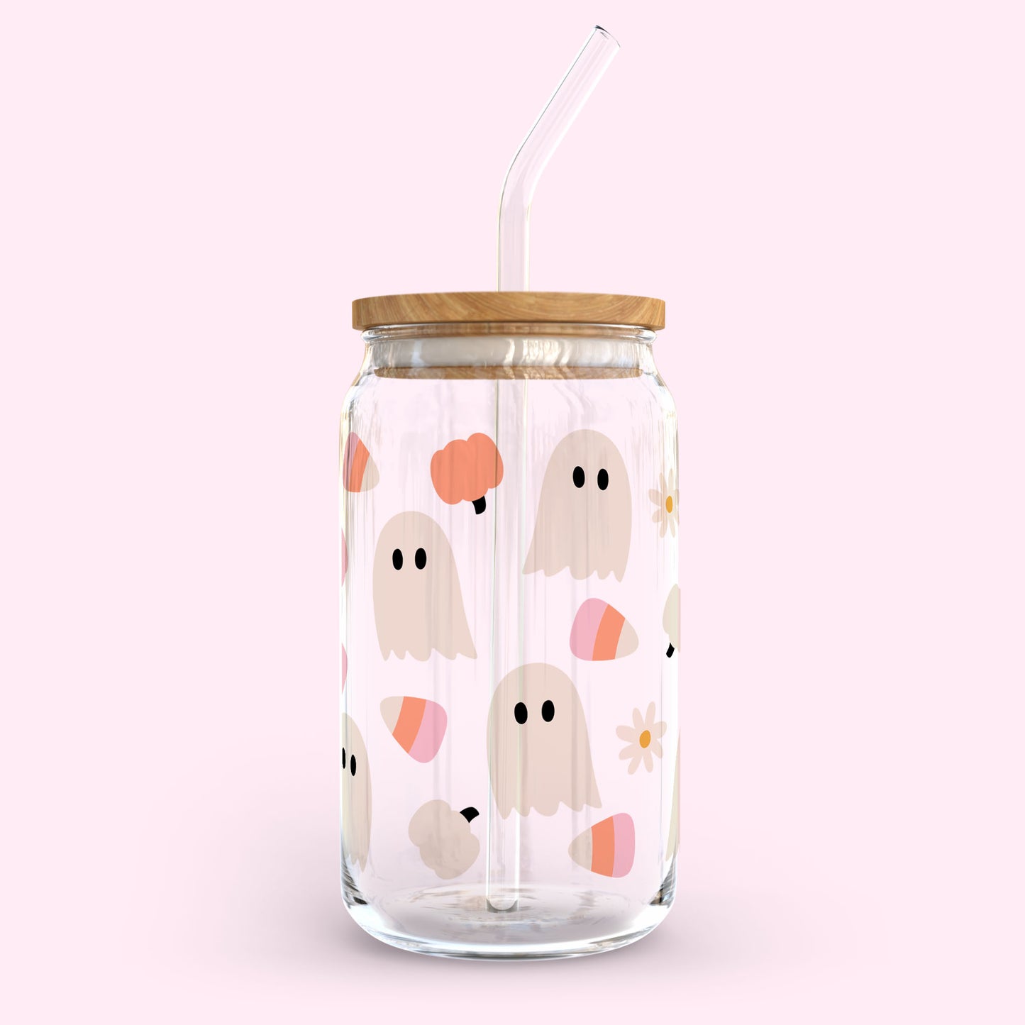 16oz Glass Tumbler - Candy Ghost