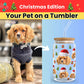 Your Pet’s Face on a Glass Tumbler - Christmas Edition