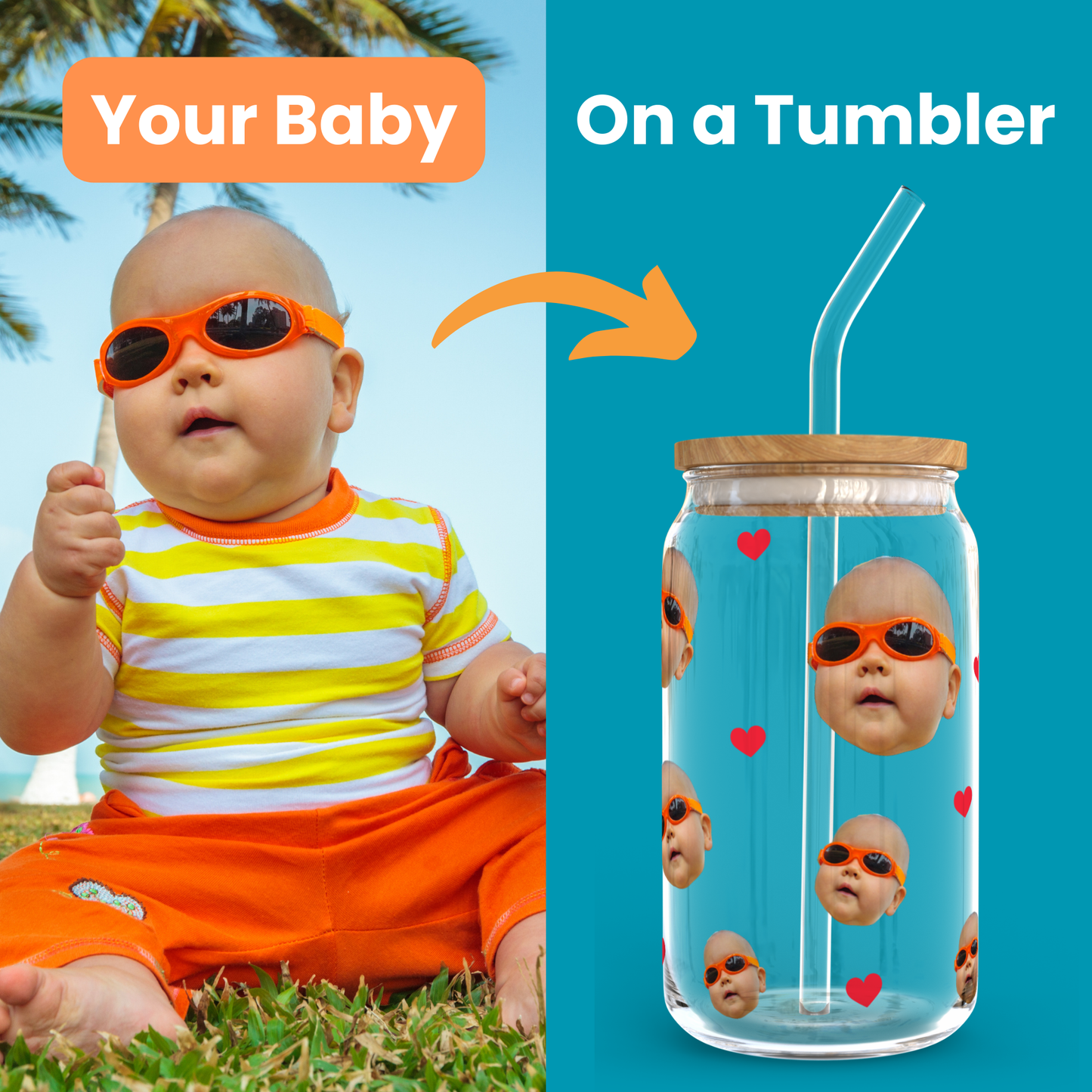 Your Face on a Glass Tumbler