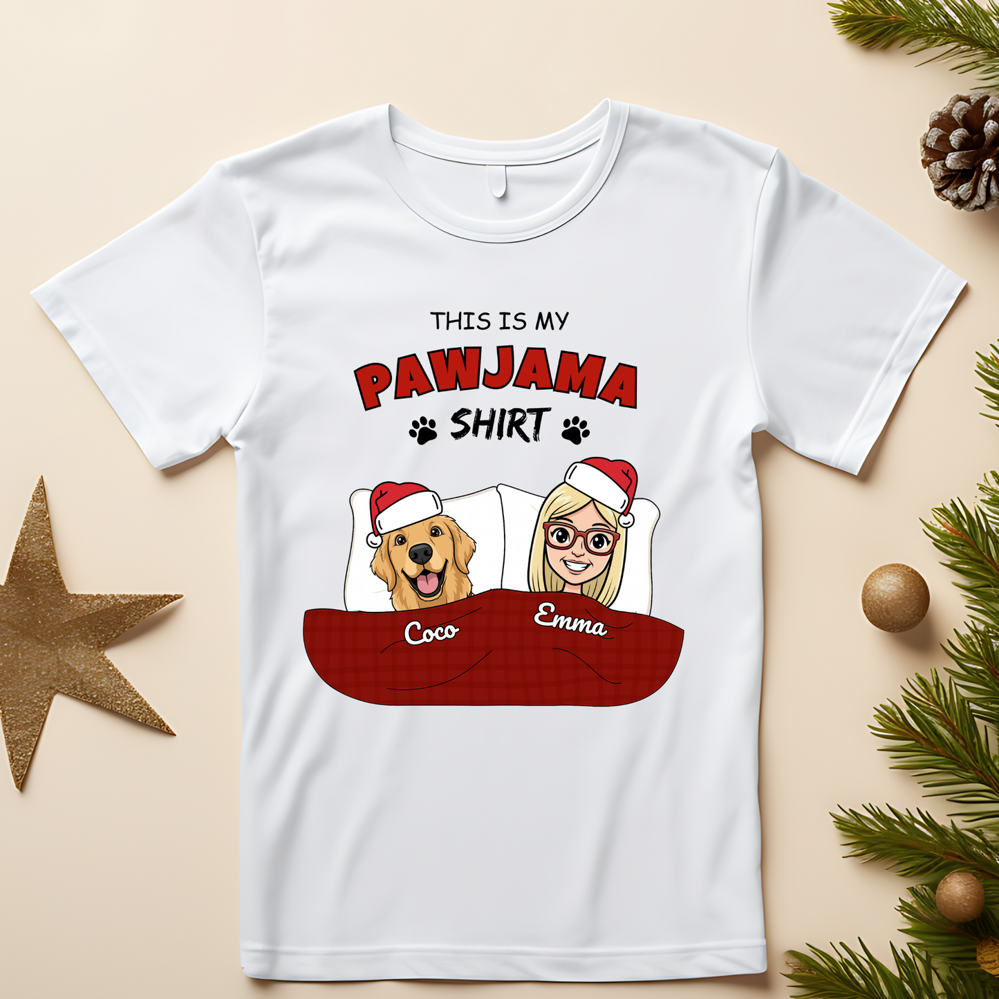 Custom Pawjama Tee - Unisex Tshirt (Christmas Edition)