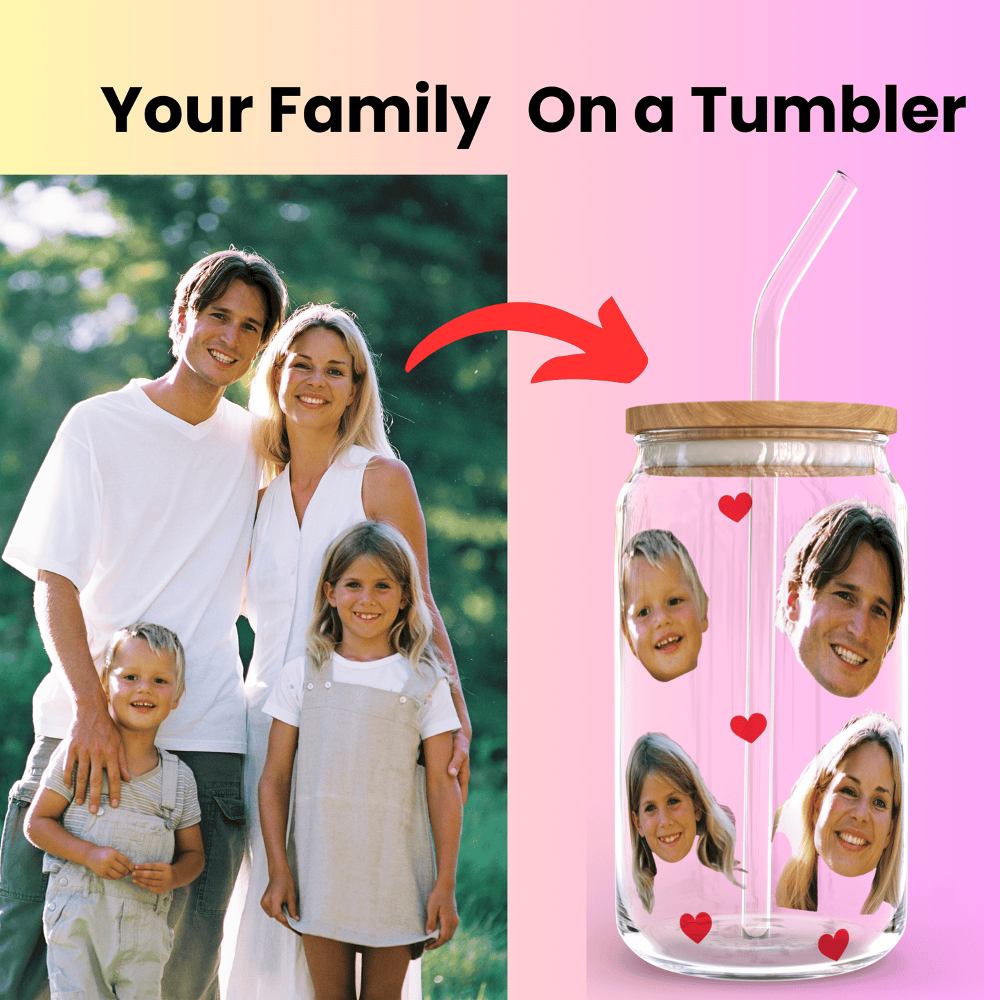 Your Face on a Glass Tumbler