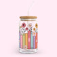 16oz Glass Tumbler - Floral Books