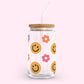 16oz Glass Tumbler - Floral Smile