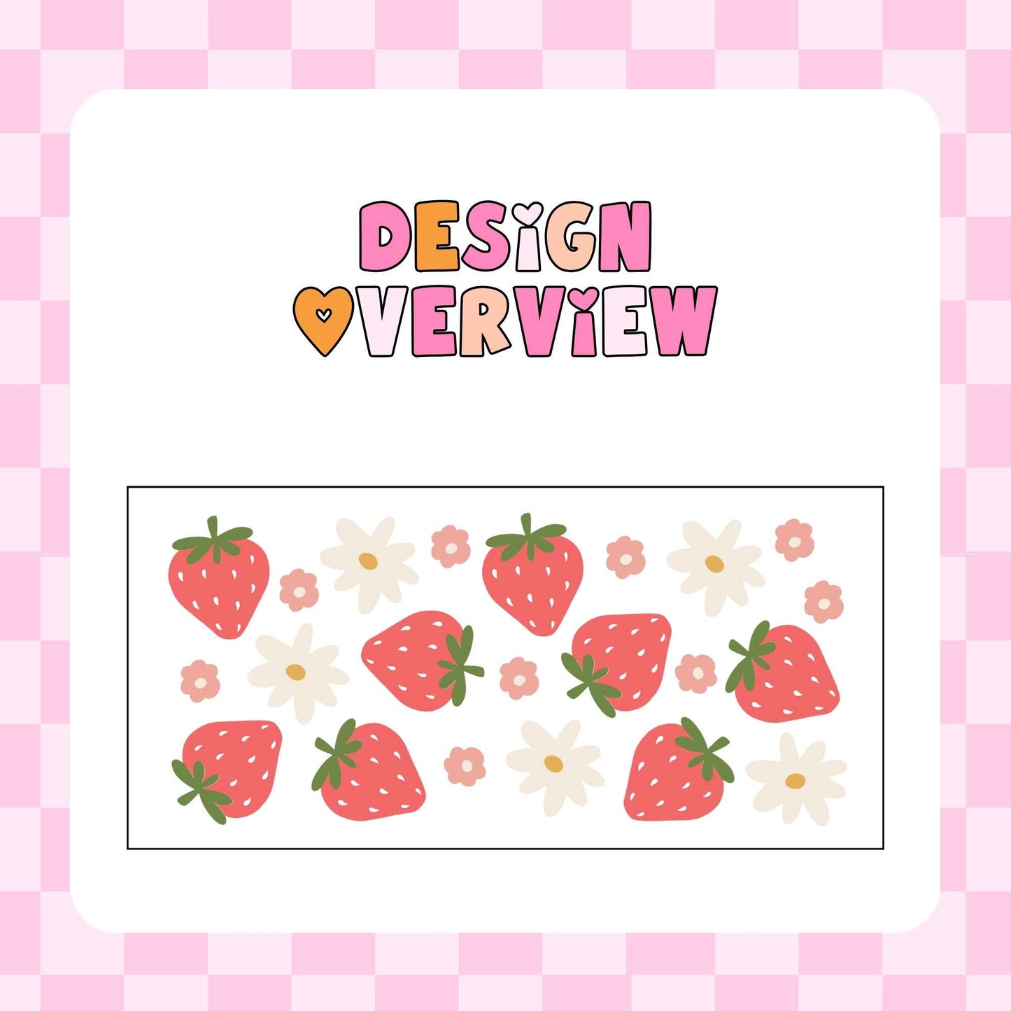 16oz Glass Tumbler - Strawberry