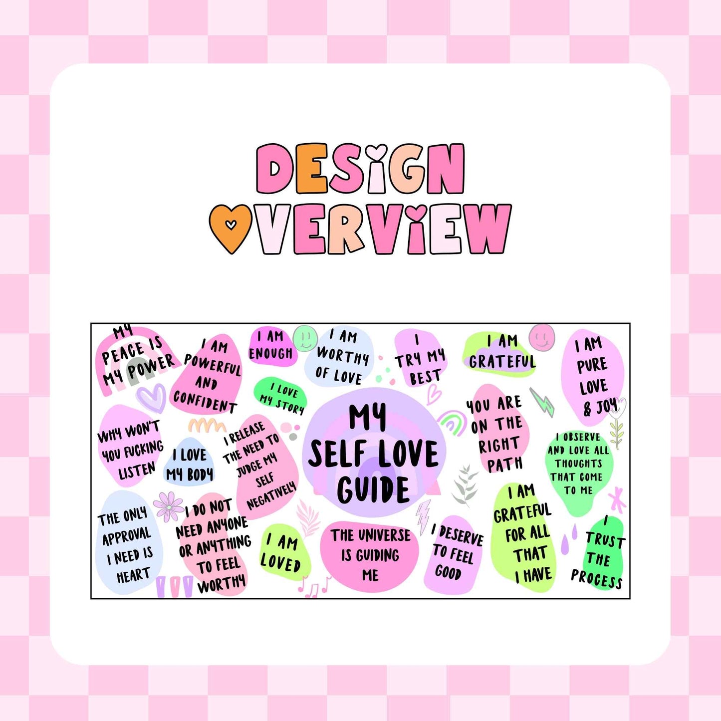16oz Glass Tumbler - My Self Love Guide