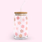 16oz Glass Tumbler - Pink Daisy