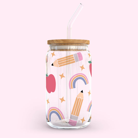 16oz Glass Tumbler - Teacher's Life