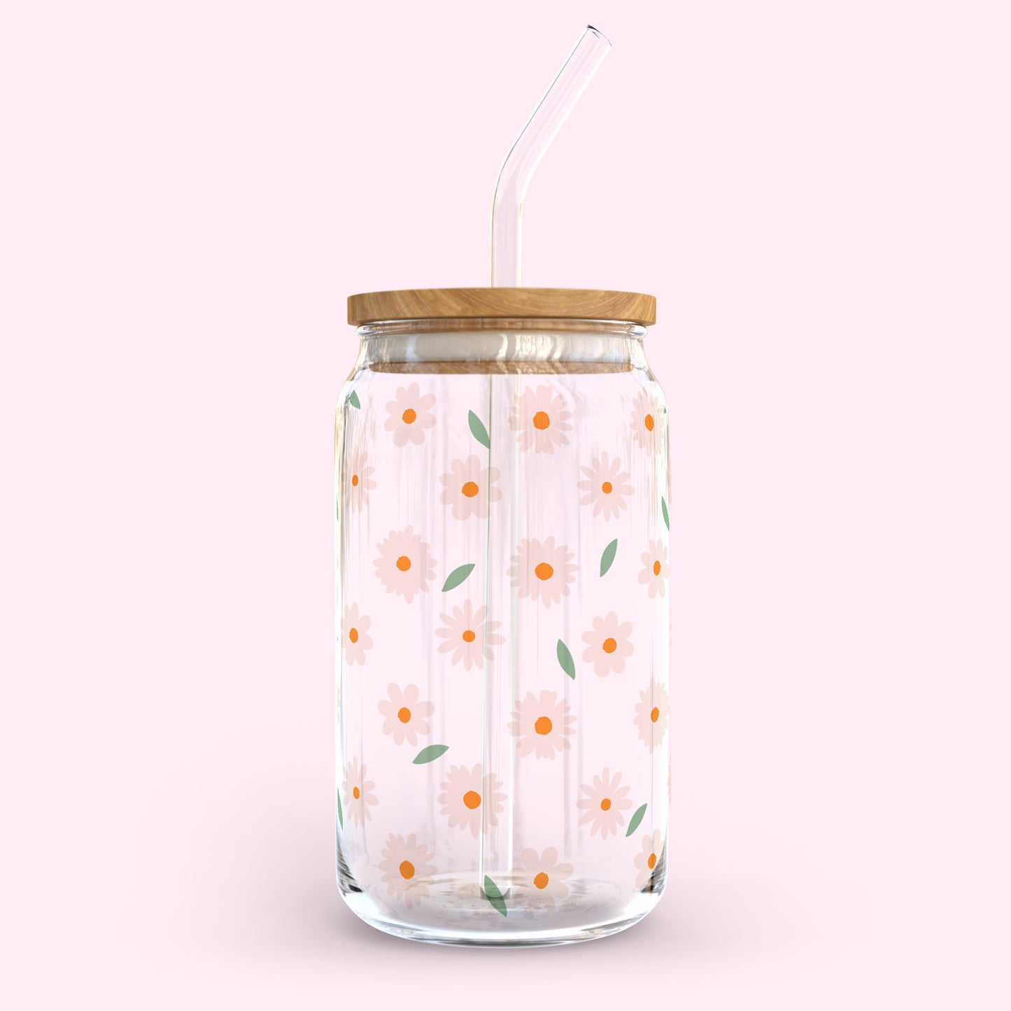 16oz Glass Tumbler - Sunny Daisies
