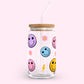 16oz Glass Tumbler - Colourful Happy Faces