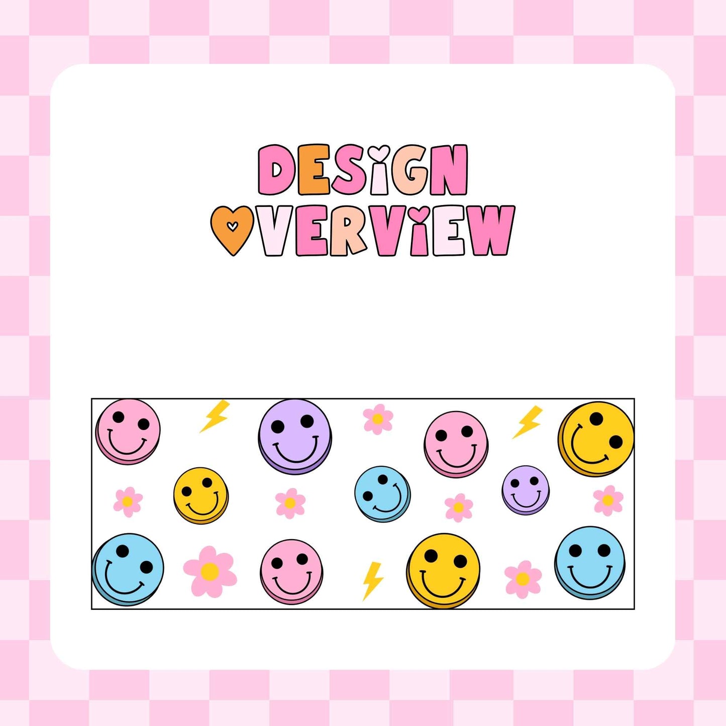 16oz Glass Tumbler - Colourful Happy Faces