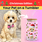 Your Pet’s Face on a Glass Tumbler - Christmas Edition