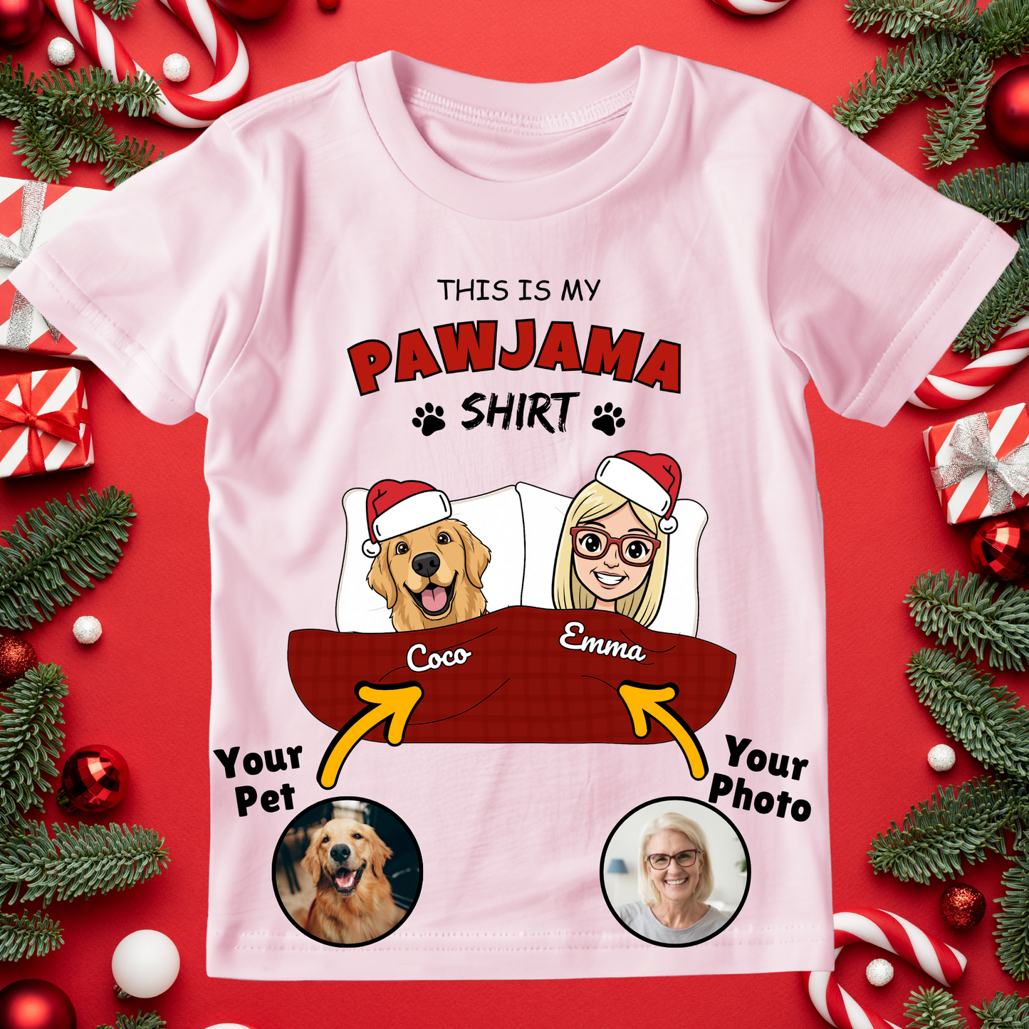 Custom Pawjama Tee - Unisex Tshirt (Christmas Edition)