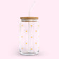 16oz Glass Tumbler - White Daisy