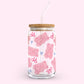 16oz Glass Tumbler - Pink Jelly Bear