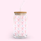 16oz Glass Tumbler - Pink Bows