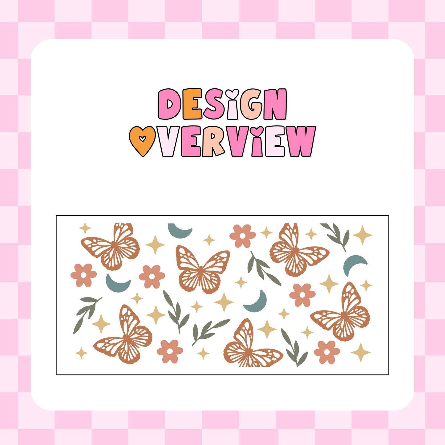 16oz Glass Tumbler - Butterflies in the Garden